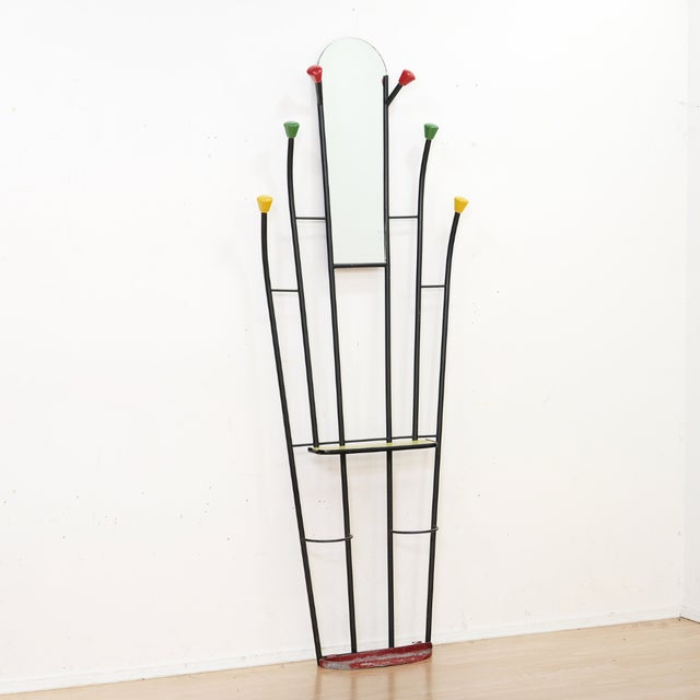Vintage 1960s French Atomic Entryway Hat & Coat Rack Stand For Sale - Image 10 of 12