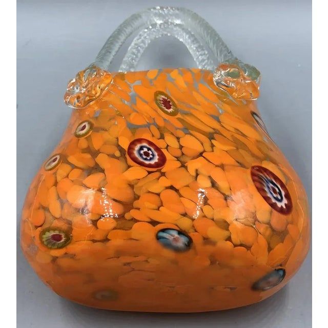 1960s Orange Murano Glass Vase Handbag from Millefiori, 1960s For Sale - Image 5 of 13