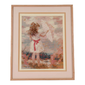 Framed Lithograph Print of Harrison Rucker's "The Polka Dot Parasol"