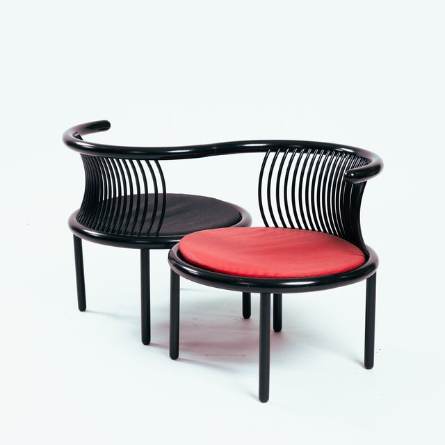 Wood Black Vis-a-Vis Chair by Herbert Ohl for Lübke, 1980s For Sale - Image 7 of 15