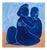 Waleria Matelska, Hugged (In Cobalt), 2026, Acrylic on Paper For Sale