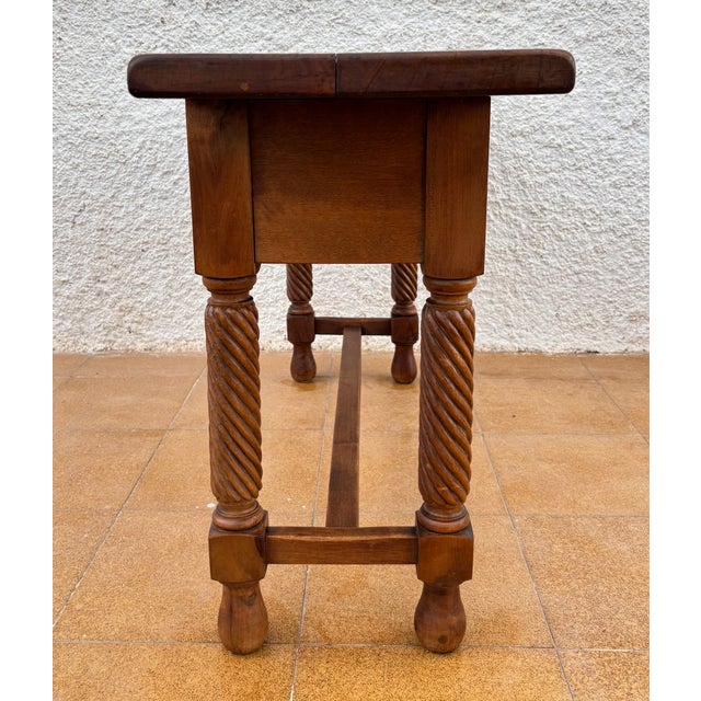 Spanish Castilian Console with Drawers and Turned Legs, 1890s For Sale - Image 10 of 15