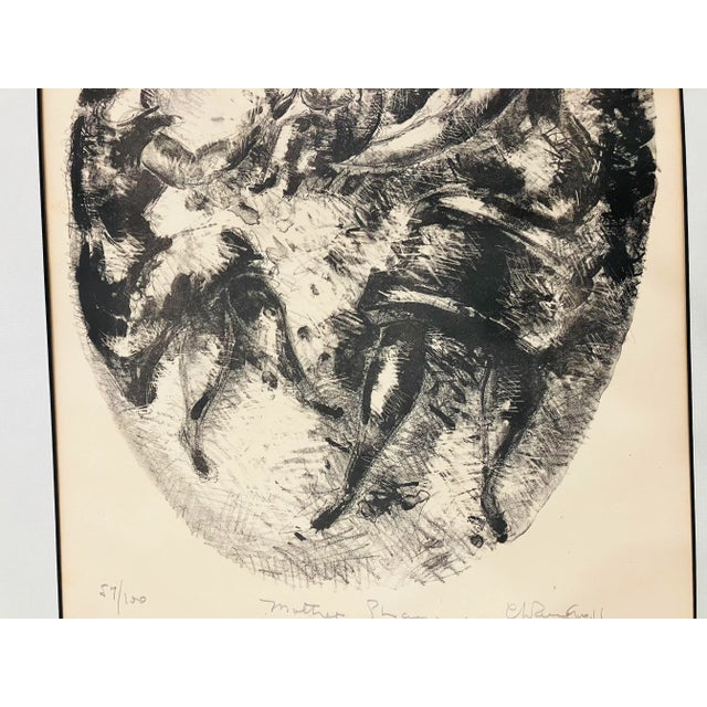 Contemporary Original Lithography Signed Chaim Gross For Sale - Image 3 of 4