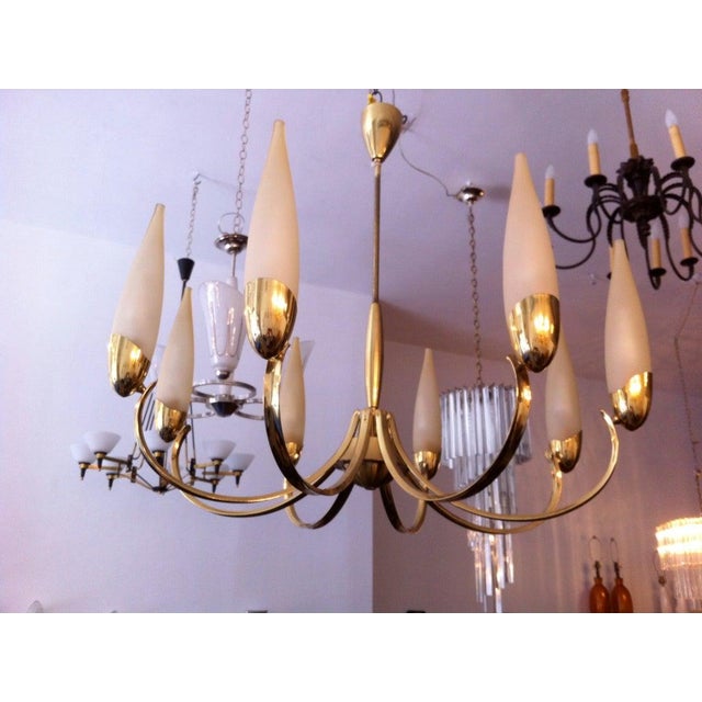 Austrian 1960s "High Style" Chandelier For Sale - Image 9 of 11
