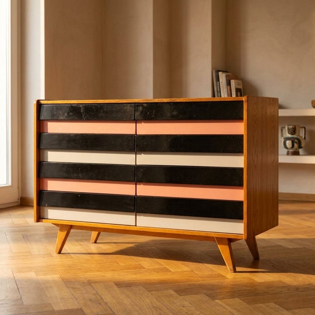 1960s Vintage Czech Chest of Drawers U-453 attributed to Jiří Jiroutek for Interiér Praha, 1960s For Sale - Image 5 of 9