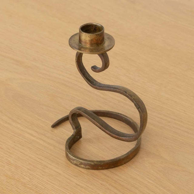 Metal 1940s Pair of French Brass Candlesticks For Sale - Image 7 of 11