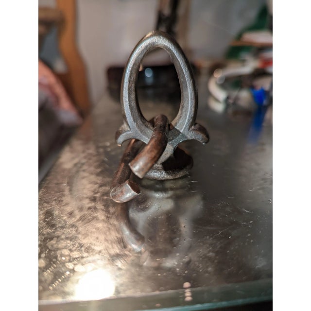 Early 20th Century Early 20th Century Wrought Iron Hook or End Cap Finial With Loop For Sale - Image 5 of 5