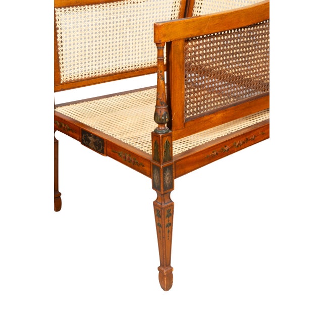 Edwardian Satinwood and Painted Armchair For Sale - Image 9 of 12