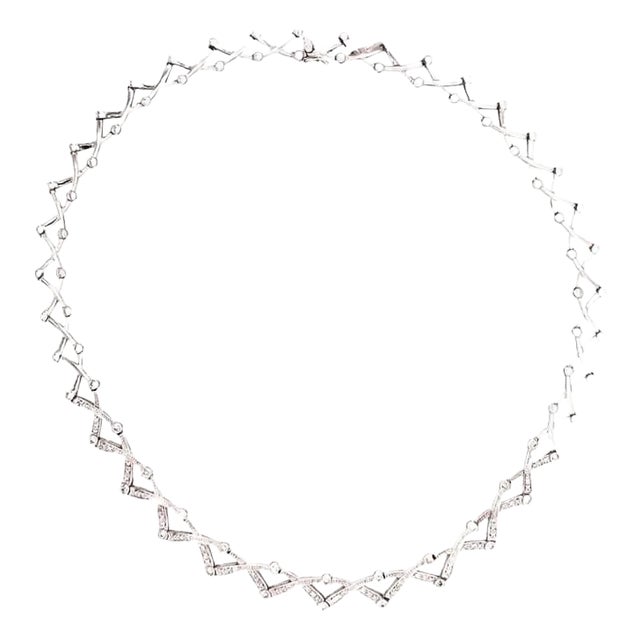 14 Karat Diamond Necklace 27.1 Grams Weight For Sale