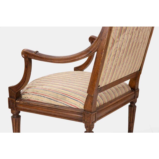 Louis XVI Walnut Chairs, France, 18th Century, Set of 2 For Sale - Image 4 of 6