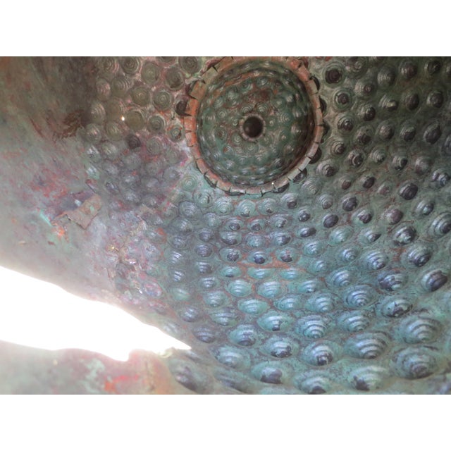 Large Chinese Copper Buddha Head For Sale - Image 10 of 11