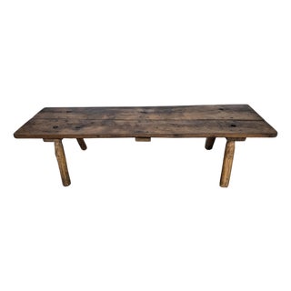 Antique Italian Rustic Wooden Coffee Table, 1890s For Sale