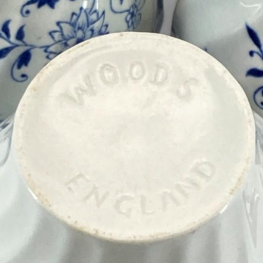 Ceramic Vintage Blue Onion Teacups (Blue Fjord, Blue Nordic Patterns From Wood & Sons, Meakin) English Blue and White - Set of Four: For Sale - Image 7 of 14