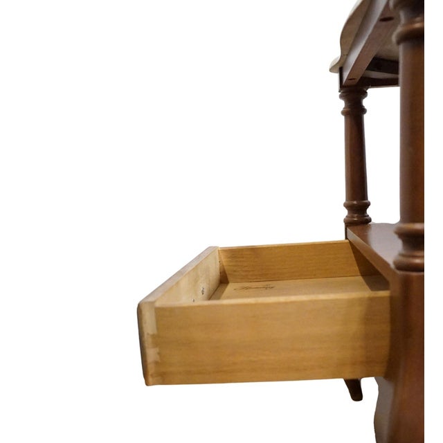 Brown Hammary Furniture Solid Cherry Country French 20" Accent End Table W. White Granite Top For Sale - Image 8 of 12