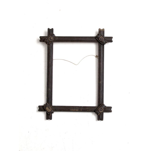 Brown Antique Tramp Art Picture Frame For Sale - Image 8 of 9