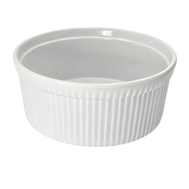 Late 20th Century Vintage Apilco French Porcelain Soufflé Dish, Porcelaine À Feu For Sale - Image 5 of 10