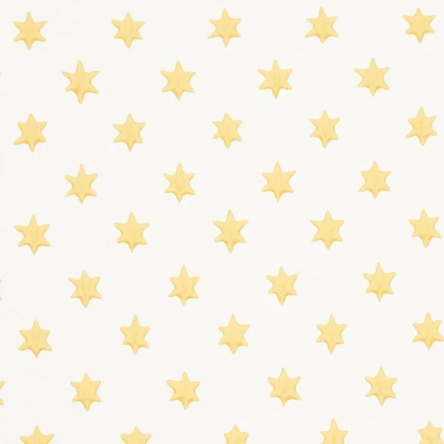 Schumacher Sample - Schumacher Astral Wallpaper in Yellow For Sale - Image 4 of 4