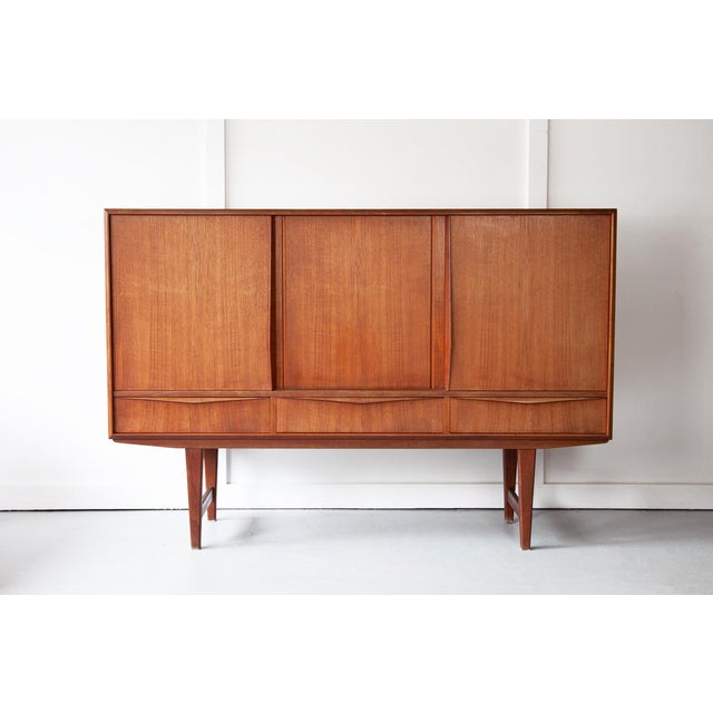 Mid-Century Modern Mid-Century Danish Modern Highboard in Teak, 1960s For Sale - Image 3 of 9