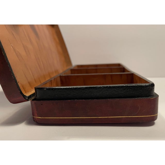 1960s Italian Leather & Gilt Box For Sale - Image 4 of 9