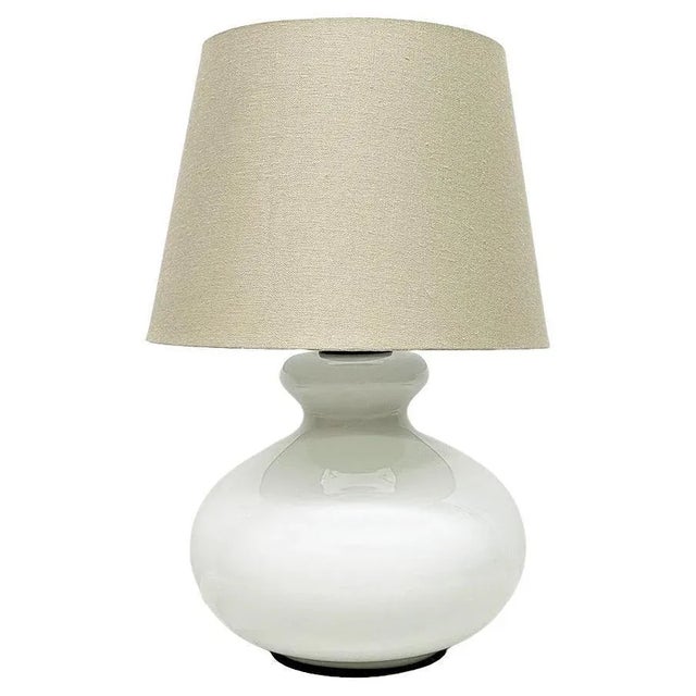 Dutch White Glass Table Lamp by Dijkstra, 1970s For Sale - Image 12 of 12