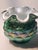 Contemporary Artichoke Vintage Fenton Jacqueline Opalescent Cased Glass Green Vase Bowl For Sale - Image 3 of 10