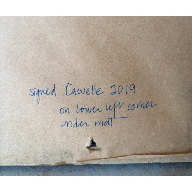 2000 - 2009 By Renee Caouette: Untitled Original Pencil Portrait * Signed, Matted & Framed 15"x17" For Sale - Image 5 of 5