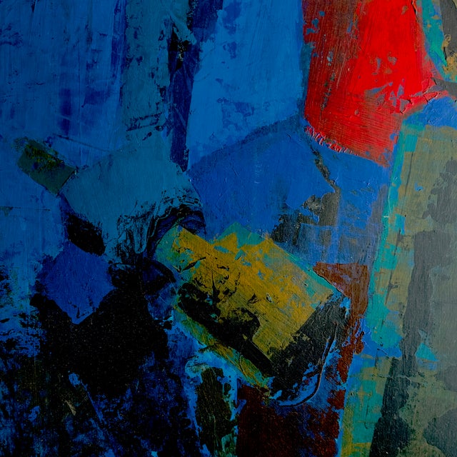 Original Abstract Expressionist Oil on Board Painting, ‘Woodcarver’, Unsigned For Sale In Miami - Image 6 of 12