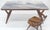 Gray Solid Oiled Walnut Frame 3/4" Thick 32x67 Marble Top Dining Conference Table For Sale - Image 8 of 11