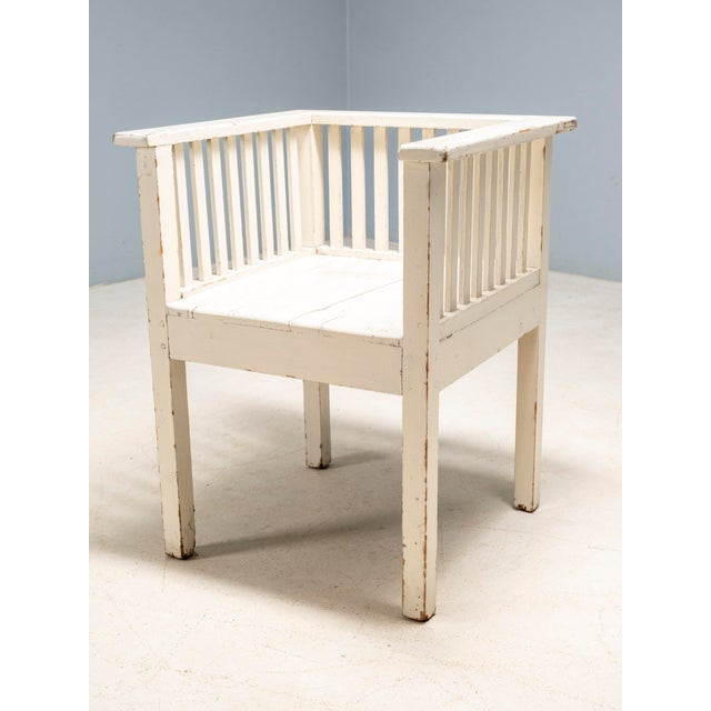 Early 20th Century Painted Wooden Armchair, Central Europe, 1920s For Sale - Image 4 of 8