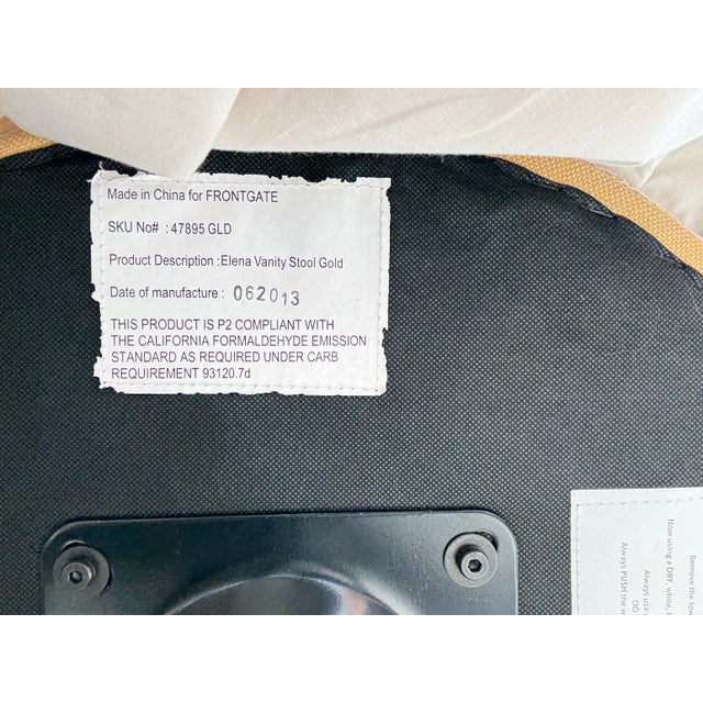 Frontgate Upholstered "Elena" Rolling Vanity Chair With Pleated Skirt For Sale - Image 12 of 12