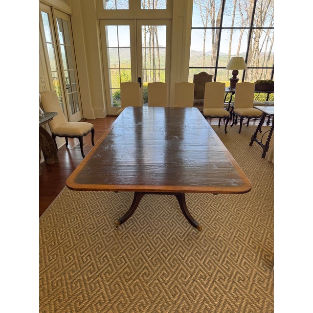 Custom Made English Extending Dining Table For Sale - Image 9 of 11