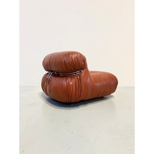 Vintage Italian Soriana Chair in Original Cognac Leather by Afra & Tobia Scarpa for Cassina, 1960s For Sale - Image 14 of 18