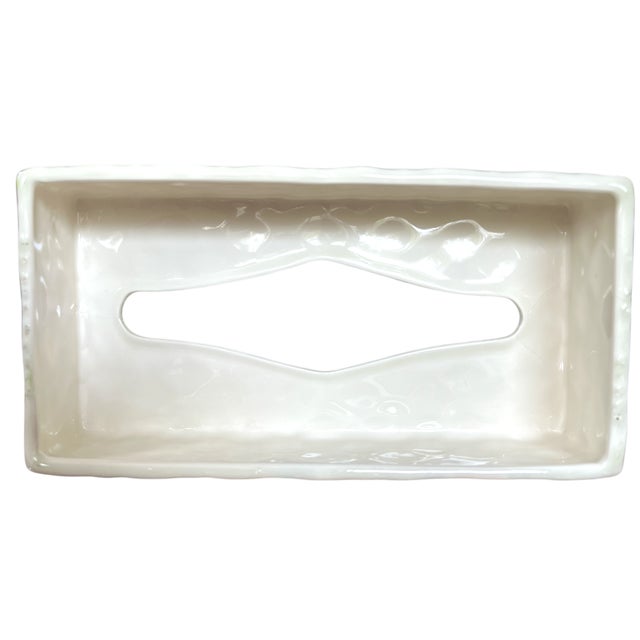 1970s Vintage Hollywood Regency Italian Ceramic Tissue Box Cover For Sale In Jacksonville, FL - Image 6 of 9