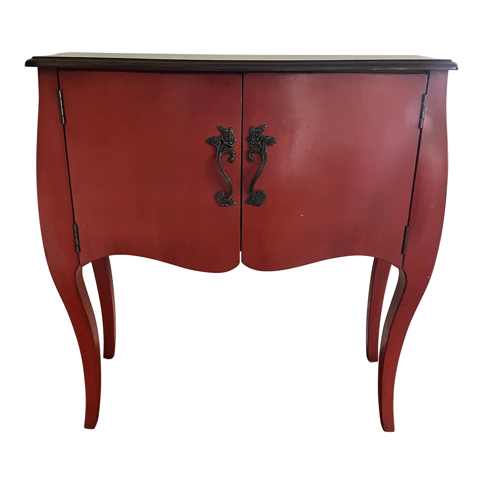 Late 20th Century Vintage Painted Chinese Red Console Cabinet With ...