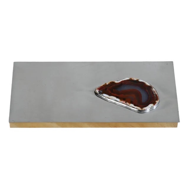 Large Flat Metal Silver Box by Maria Pergay, France, 1970s For Sale