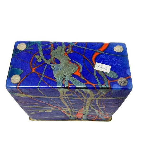 Blue Art Glass Box by Jack Ink, 1980s For Sale - Image 8 of 12