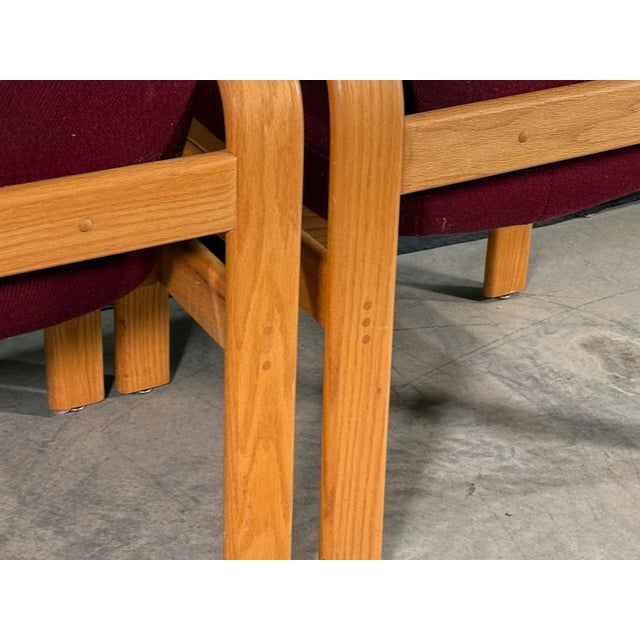 Milo Baughman for Thayer Coggin Milo Baughman for Thayer Coggin Bentwood Oak Lounge Chairs, 1980s - A Pair For Sale - Image 4 of 14