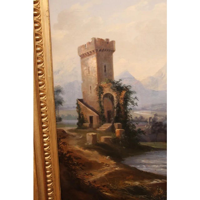 Romantic Landscape, 1800s, Oil on Canvas, Framed For Sale - Image 3 of 13