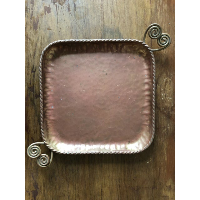 Mid Century Swedish Brass Copper Tray For Sale In Buffalo - Image 6 of 6