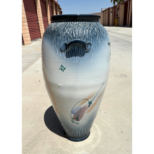 Artist Mark Untener Large Glazed Ceramic Floor Vase. Perfect by the pool or patio. Also great for the entryway. 30in h x...