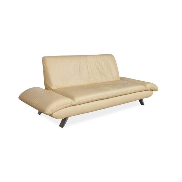 Animal Skin Rossini 3-Seater Sofa and Armchairs in Yellow Leather from Koinor, Set of 3 For Sale - Image 7 of 18