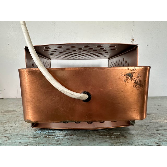 1980 Large Vintage Curtis Jere Cheese Grater Pendant Light in Copper