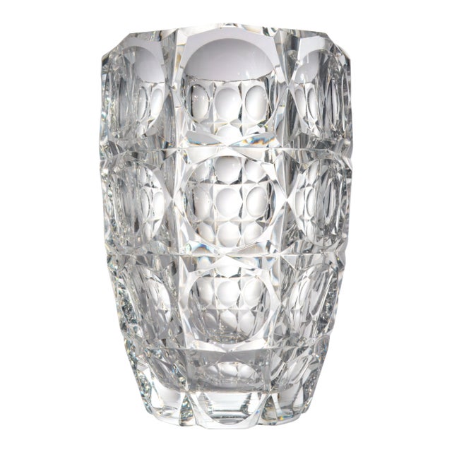 1930s Saint Louis Facet-Cut Crystal Vase or Ice Bucket – France Circa 1930–1950 – Art Deco Wine Chiller or Centerpiece – Signed Vintage French Crystal For Sale
