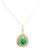 Estate Diamond & Emerald 18k Yellow Gold Pendant Necklace For Sale