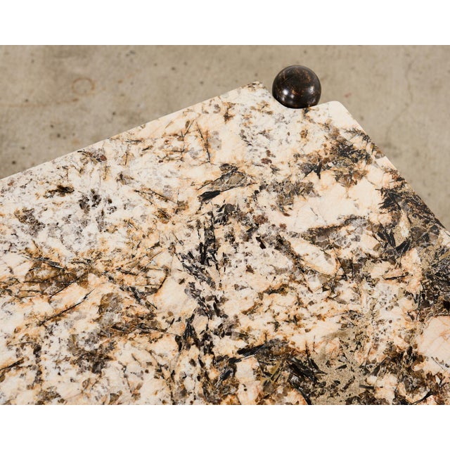 Pair of Michael Taylor Montecito Stone Top Garden Drinks Tables For Sale - Image 9 of 9