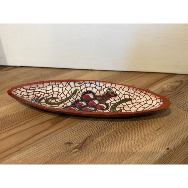 Sculpture Materials Vintage Glazed Ceramic and Mosaic Avocado Dish For Sale - Image 7 of 8