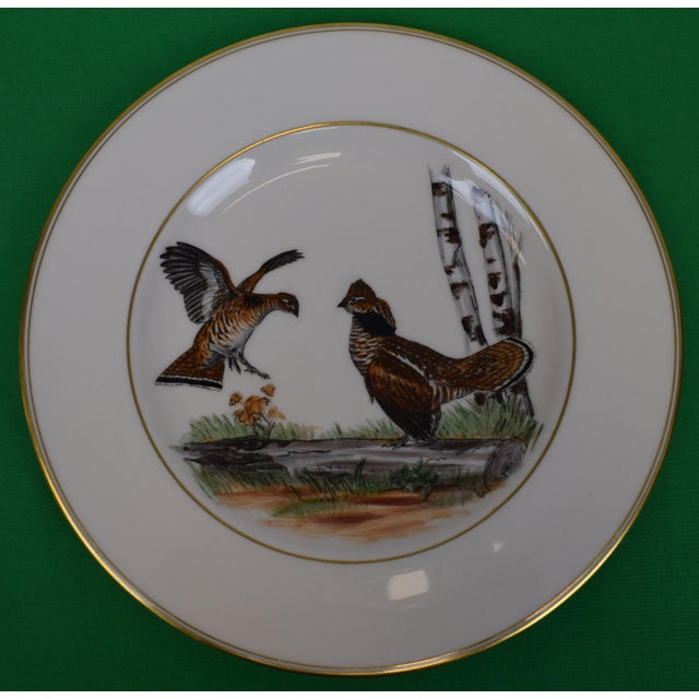 Mid 20th Century Abercrombie & Fitch Hand-Painted Game Bird Dinner Plates- Set of 7 For Sale In New York - Image 6 of 11