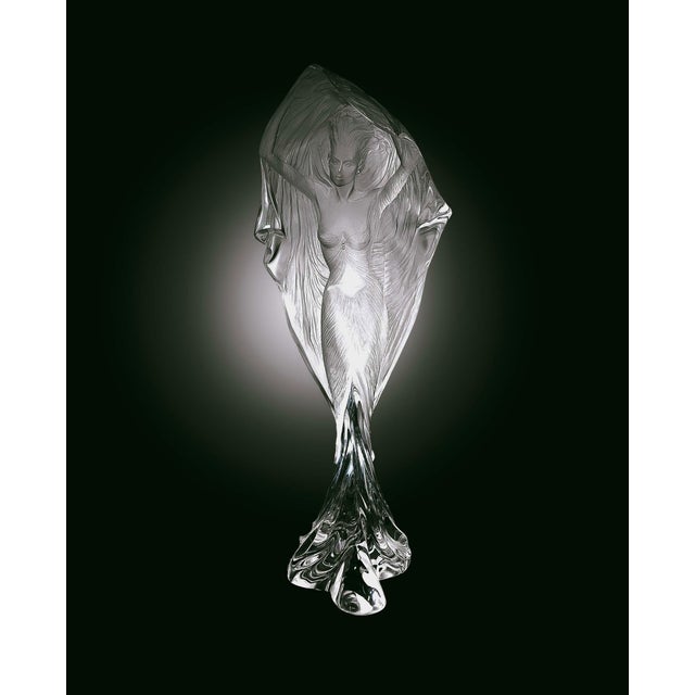 Large 28" Sculpture "Evening Mist" by Ann Froman Evening Mist is a notable late-20th-century clear acrylic sculpture...