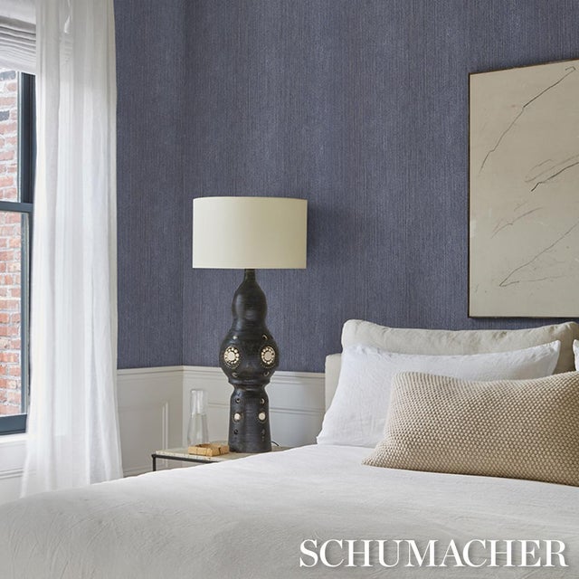 Schumacher Schumacher Carlisle Wallcovering In Blue For Sale - Image 4 of 5