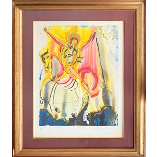 Salvador Dali, Le Cavalier Triomphant, 1973, Drypoint Etching on Chromolithograph For Sale